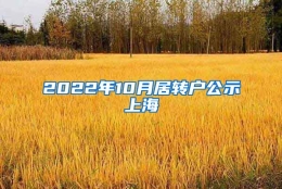 2022年10月居转户公示上海