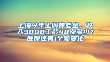 上海今年上调养老金，收入3000工龄40涨多少？医保还有1个新变化