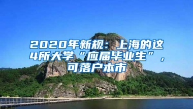 2020年新规：上海的这4所大学“应届毕业生”，可落户本市