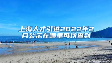 上海人才引进2022年2月公示在哪里可以查到