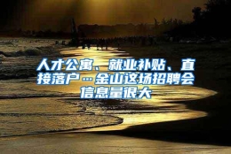 人才公寓、就业补贴、直接落户…金山这场招聘会信息量很大