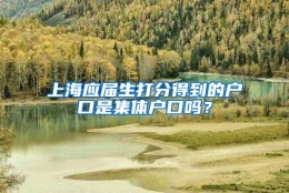 上海应届生打分得到的户口是集体户口吗？