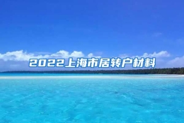 2022上海市居转户材料