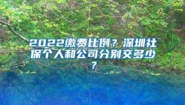 2022缴费比例？深圳社保个人和公司分别交多少？