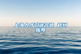 上海人才引进名额 规划指导