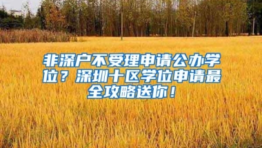 非深户不受理申请公办学位？深圳十区学位申请最全攻略送你！