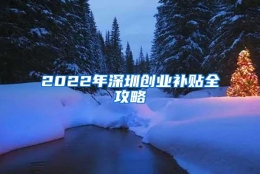 2022年深圳创业补贴全攻略