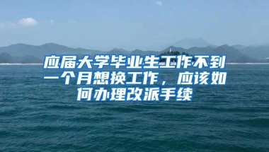 应届大学毕业生工作不到一个月想换工作，应该如何办理改派手续