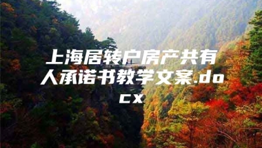 上海居转户房产共有人承诺书教学文案.docx