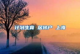 计划生育 居转户 上海