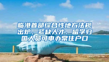 临港首部综合性地方法规出炉，紧缺人才、留学归国人员可申办常住户口