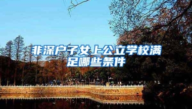 非深户子女上公立学校满足哪些条件