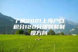 了解2021上海户口积分120分细则和制度方向