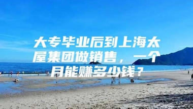 大专毕业后到上海太屋集团做销售，一个月能赚多少钱？