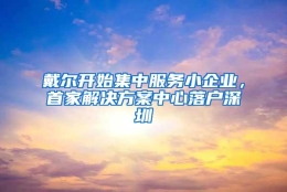 戴尔开始集中服务小企业，首家解决方案中心落户深圳