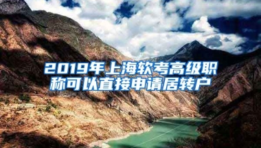 2019年上海软考高级职称可以直接申请居转户