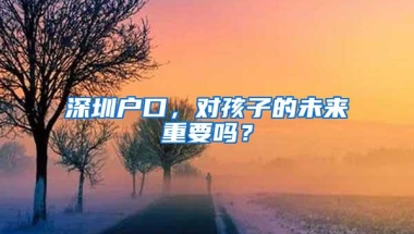 深圳户口，对孩子的未来重要吗？