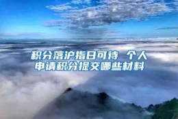 积分落沪指日可待 个人申请积分提交哪些材料