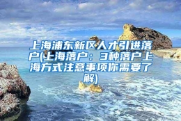 上海浦东新区人才引进落户(上海落户：3种落户上海方式注意事项你需要了解)