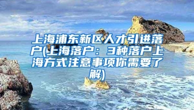 上海浦东新区人才引进落户(上海落户：3种落户上海方式注意事项你需要了解)