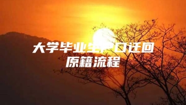 大学毕业生户口迁回原籍流程