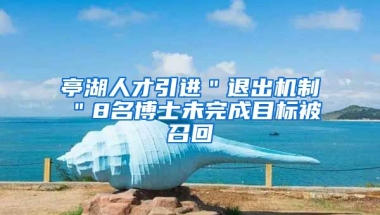 亭湖人才引进＂退出机制＂8名博士未完成目标被召回