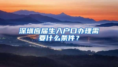 深圳应届生入户口办理需要什么条件？