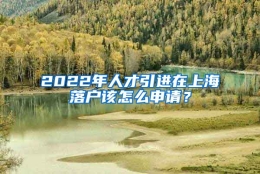 2022年人才引进在上海落户该怎么申请？