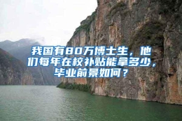 我国有80万博士生，他们每年在校补贴能拿多少，毕业前景如何？