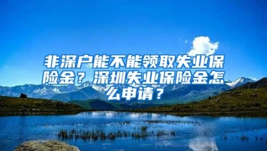 非深户能不能领取失业保险金？深圳失业保险金怎么申请？