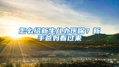 怎么给新生儿办医保？新手爸妈看过来