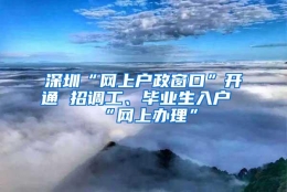 深圳“网上户政窗口”开通 招调工、毕业生入户“网上办理”