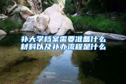 补大学档案需要准备什么材料以及补办流程是什么