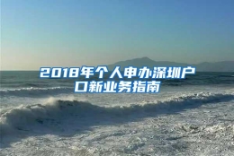 2018年个人申办深圳户口新业务指南