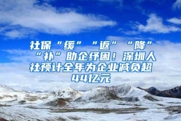 社保“缓”“返”“降”“补”助企纾困！深圳人社预计全年为企业减负超44亿元