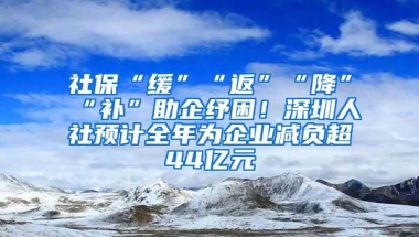 社保“缓”“返”“降”“补”助企纾困！深圳人社预计全年为企业减负超44亿元