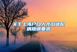 关于上海户口人才引进配偶随调要求