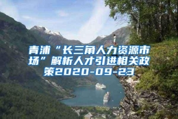 青浦“长三角人力资源市场”解析人才引进相关政策2020-09-23