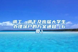 调工、调干及应届大学生办理深户的方案通知（6页）