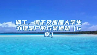 调工、调干及应届大学生办理深户的方案通知（6页）