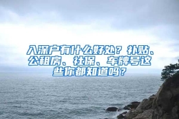 入深户有什么好处？补贴、公租房、社保、车牌号这些你都知道吗？