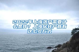 2022年上海落户需要什么条件？上海居转户竟有这么多方式