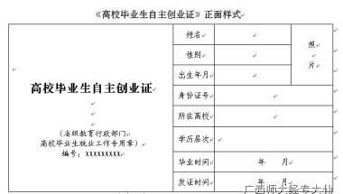 高校毕业生自主创业证申请专题