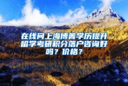 在线问上海博菁学历提升留学考研积分落户咨询好吗？价格？