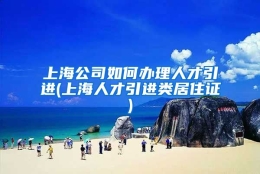 上海公司如何办理人才引进(上海人才引进类居住证)