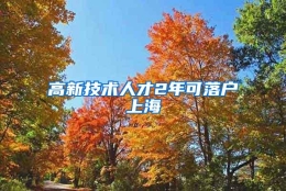 高新技术人才2年可落户上海