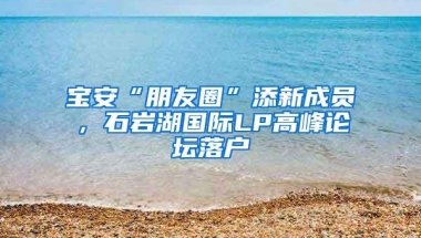 宝安“朋友圈”添新成员，石岩湖国际LP高峰论坛落户