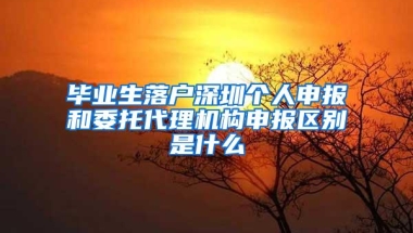 毕业生落户深圳个人申报和委托代理机构申报区别是什么