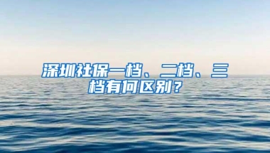 深圳社保一档、二档、三档有何区别？