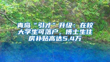 青岛“引才”升级：在校大学生可落户，博士生住房补贴高达5.4万